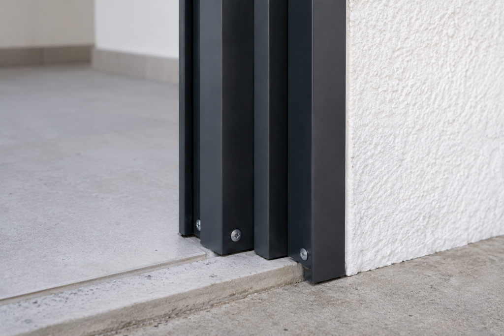 Marco metálico para puerta instalado en vivienda social, diseñado para ofrecer resistencia, estabilidad y durabilidad en proyectos de Vivienda del Bienestar.