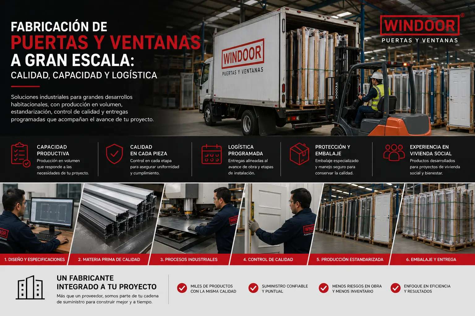 Fabricación de Puertas y Ventanas a Gran Escala: Calidad, Capacidad y Logística